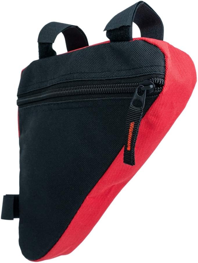 SYSTEM-S Fahrrad Tasche Befestigung in Schwarz Rot für Lampe Fahrradpumpe