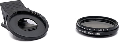 SYSTEM-S ND Vario Filter 37 mm Neutraldichtefilter Graufilter mit Clip für Smartphone