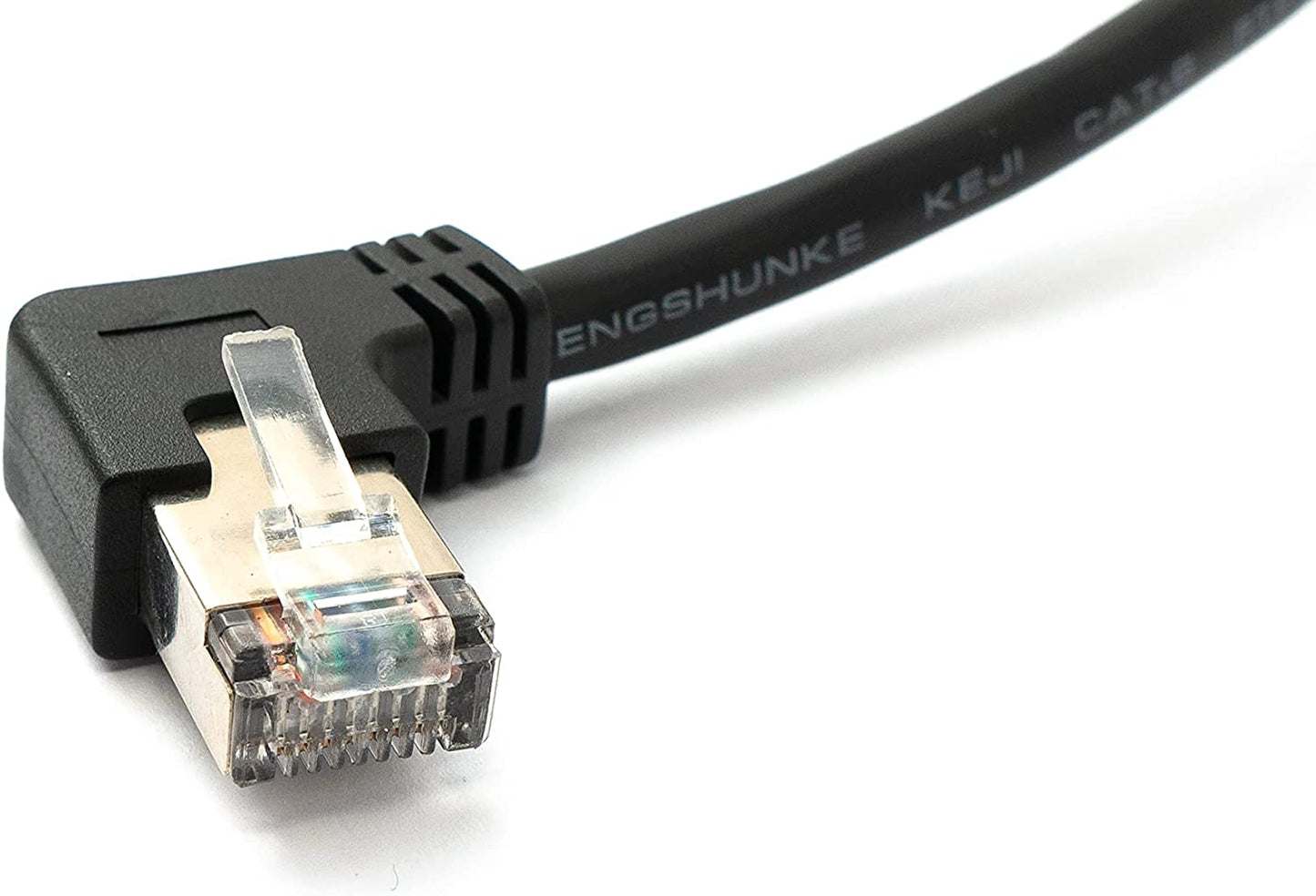 SYSTEM-S USB 2.0 Kabel 100 cm Typ A Stecker zu Mini B Stecker Spirale Winkel in Schwarz