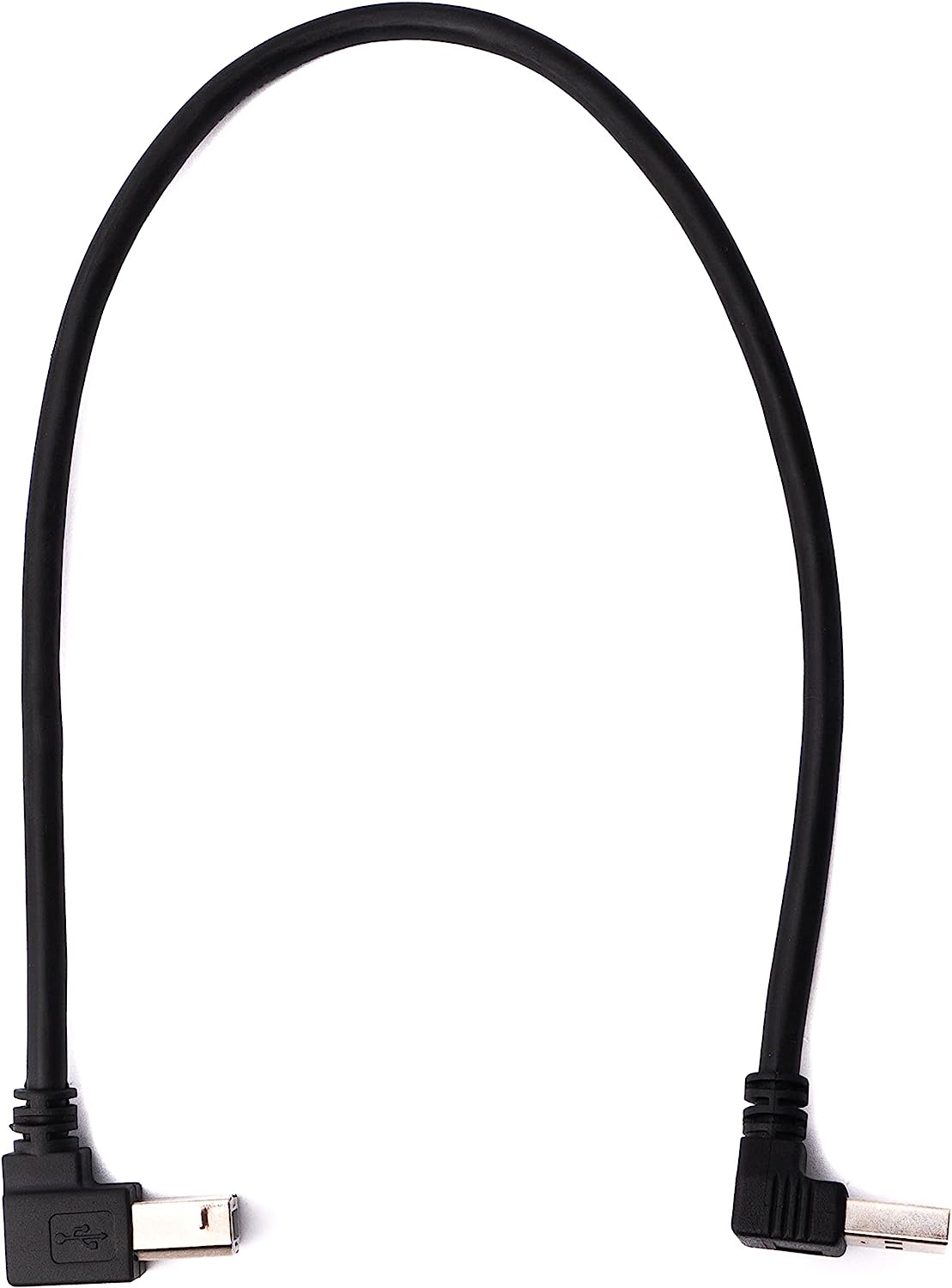 SYSTEM-S USB 2.0 cable 35 cm Type B male to Type A male angled in black