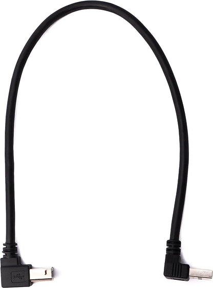 SYSTEM-S USB 2.0 cable 35 cm Type B male to Type A male angled in black
