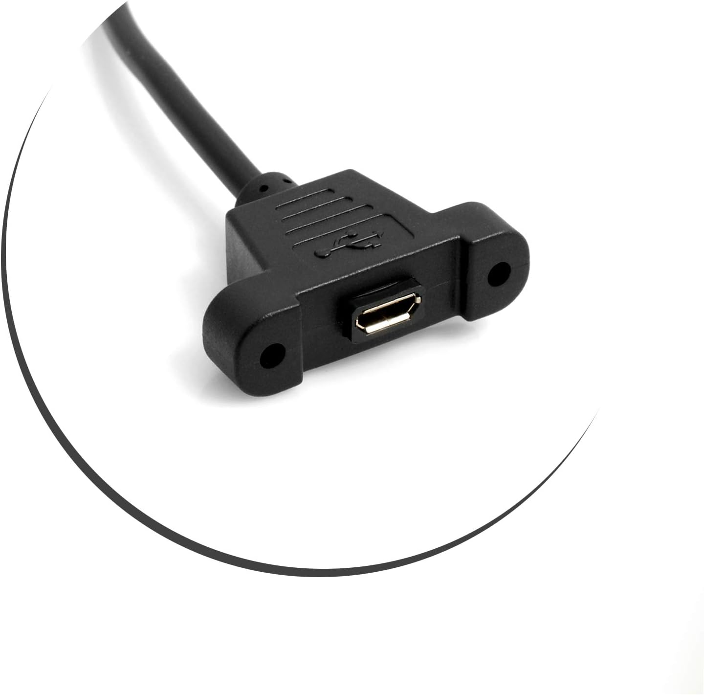 System-S USB Typ C auf Micro USB Kabel Panel Mount 50cm