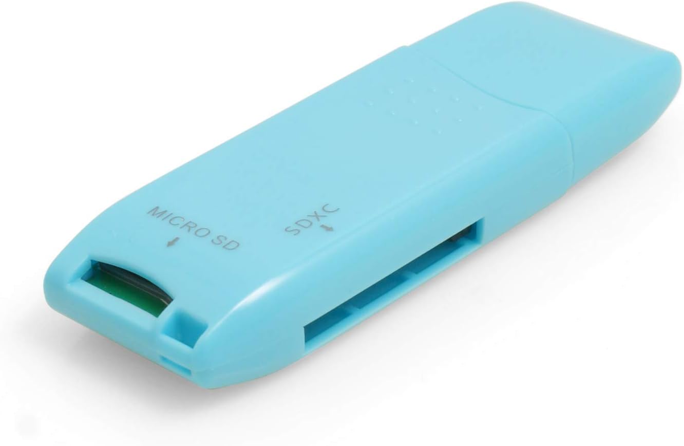 System-S 2 in 1 USB Type A 3.0 to Micro SD SDXC SDHC Card Reader Adapter in blue