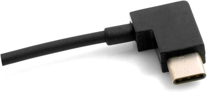 SYSTEM-S USB 3.1 Type C Stecker 90° gewinkelt zu USB A 2.0 Kabel 100cm in Schwarz