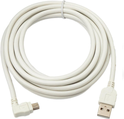 SYSTEM-S USB 2.0 Kabel 3 m Typ A Stecker zu Mini B Stecker Winkel in Weiß