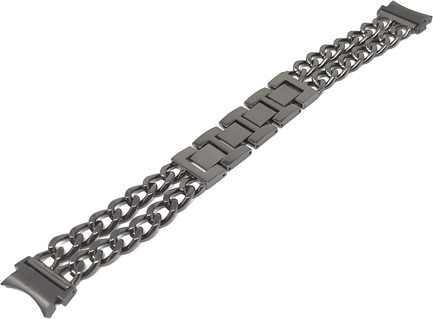 SYSTEM-S Armband 20 mm aus Metall für Samsung Galaxy Watch 4 Smartwatch in Schwarz