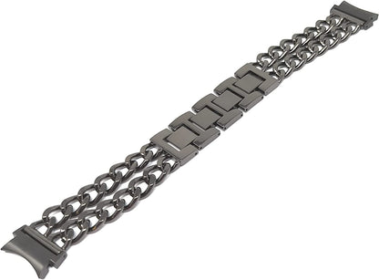 SYSTEM-S Armband 20 mm aus Metall für Samsung Galaxy Watch 4 Smartwatch in Schwarz
