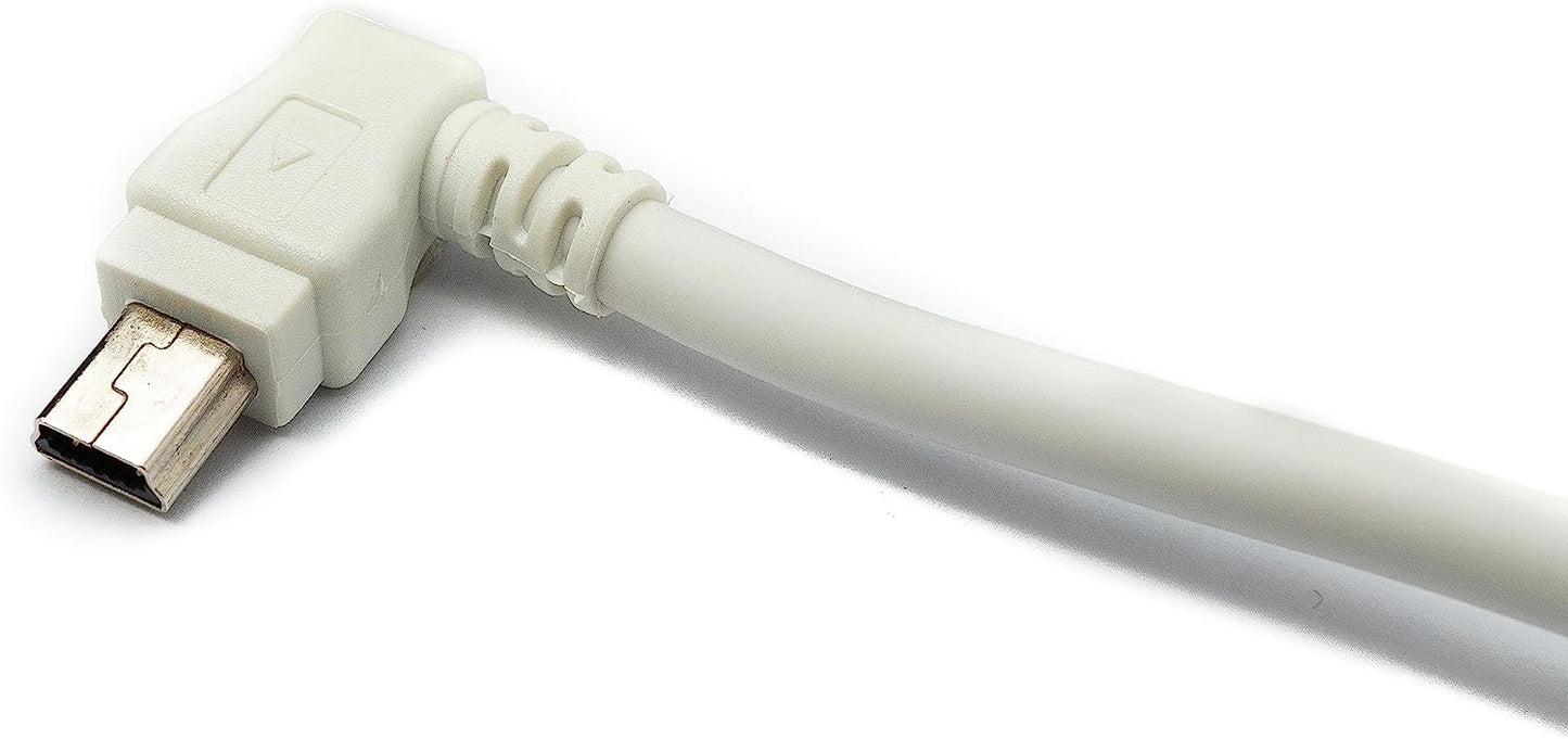 SYSTEM-S USB 2.0 Kabel 3 m Typ A Stecker zu Mini B Stecker Winkel in Weiß