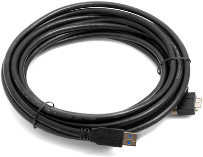 System-S Micro USB 3.0 A Kabel Feststellschraube linker Winkel, 5 m