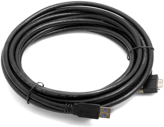 System-S Micro USB 3.0 A Kabel Feststellschraube linker Winkel, 5 m