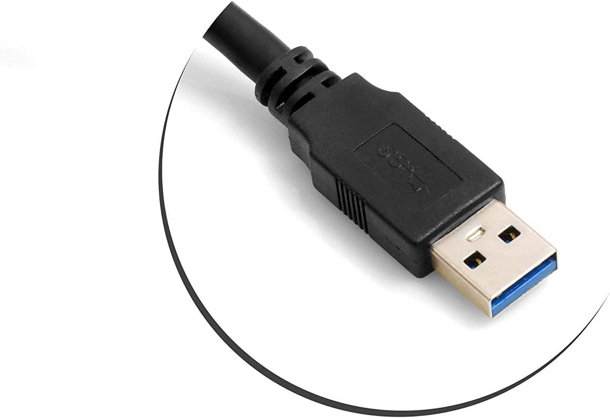 System-S Micro USB 3.0 A Kabel Feststellschraube linker Winkel, 5 m