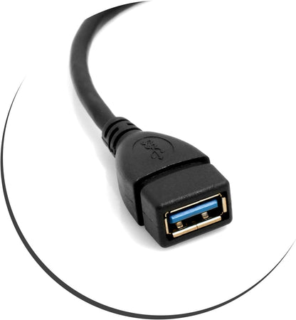 SYSTEM-S USB Typ A 3.0 Stecker 90° Grad Links gewinkelt zu USB Typ A 3.0 Buchse Kabel Datenkabel Ladekabel 23 cm