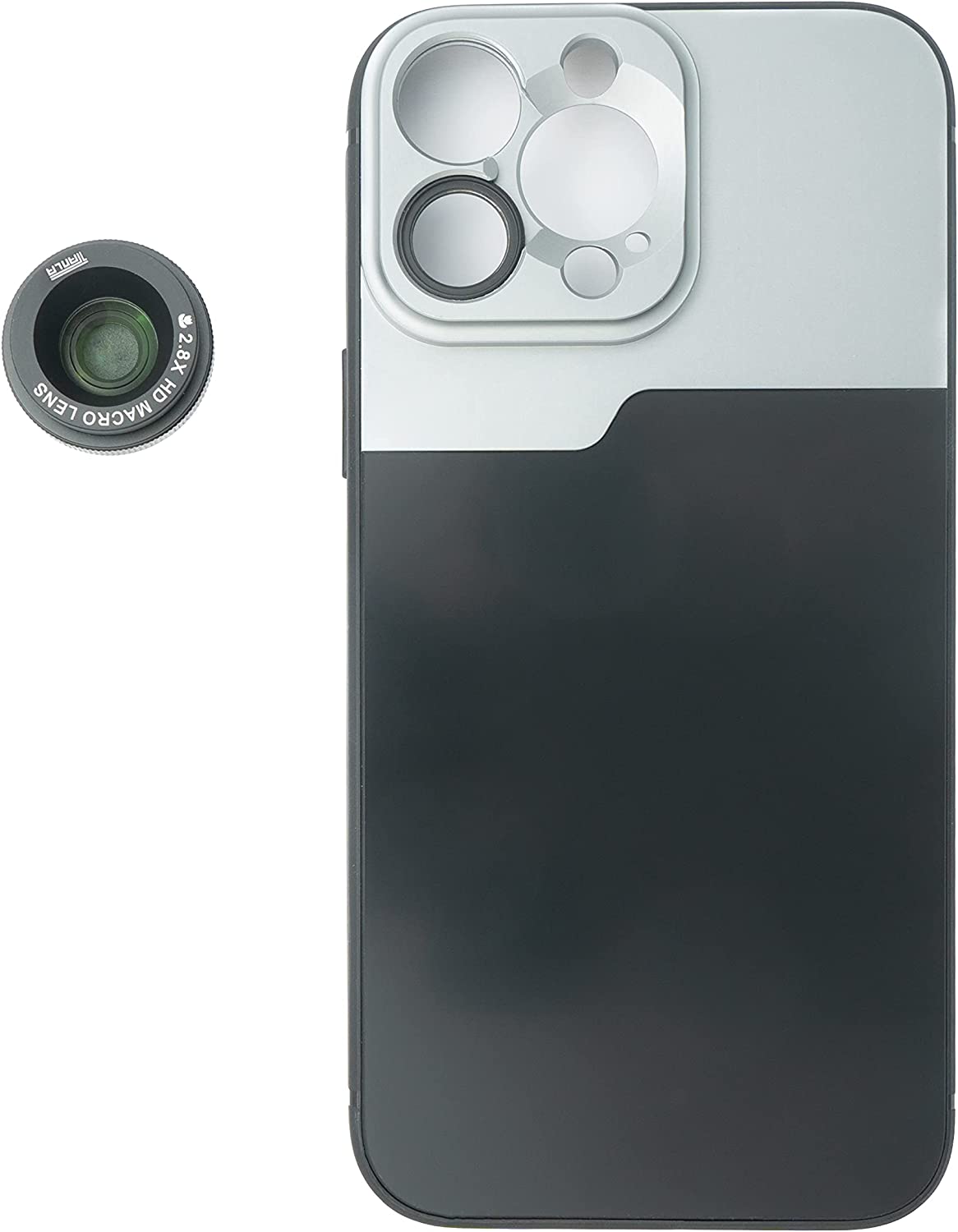 SYSTEM-S Macro Lens 2.8x HD Filter with Case in Black for iPhone 14 Pro Max