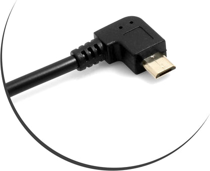 SYSTEM-S OTG Host USB 3.1 Type C Stecker 90° Grad gewinkelt zu Micro USB Stecker 90° Grad rechts gewinkelt OTG Host On the Go Host Adapter Kabel 26 cm