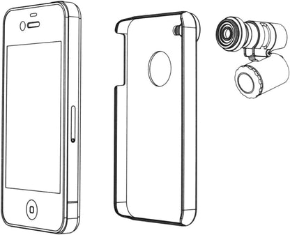 System-S Fotografie Clip-on 200x Mikroskop Linse Objektiv mit LED- und UV-Licht für iPhone 6 6s und Smartphone Tablet PC