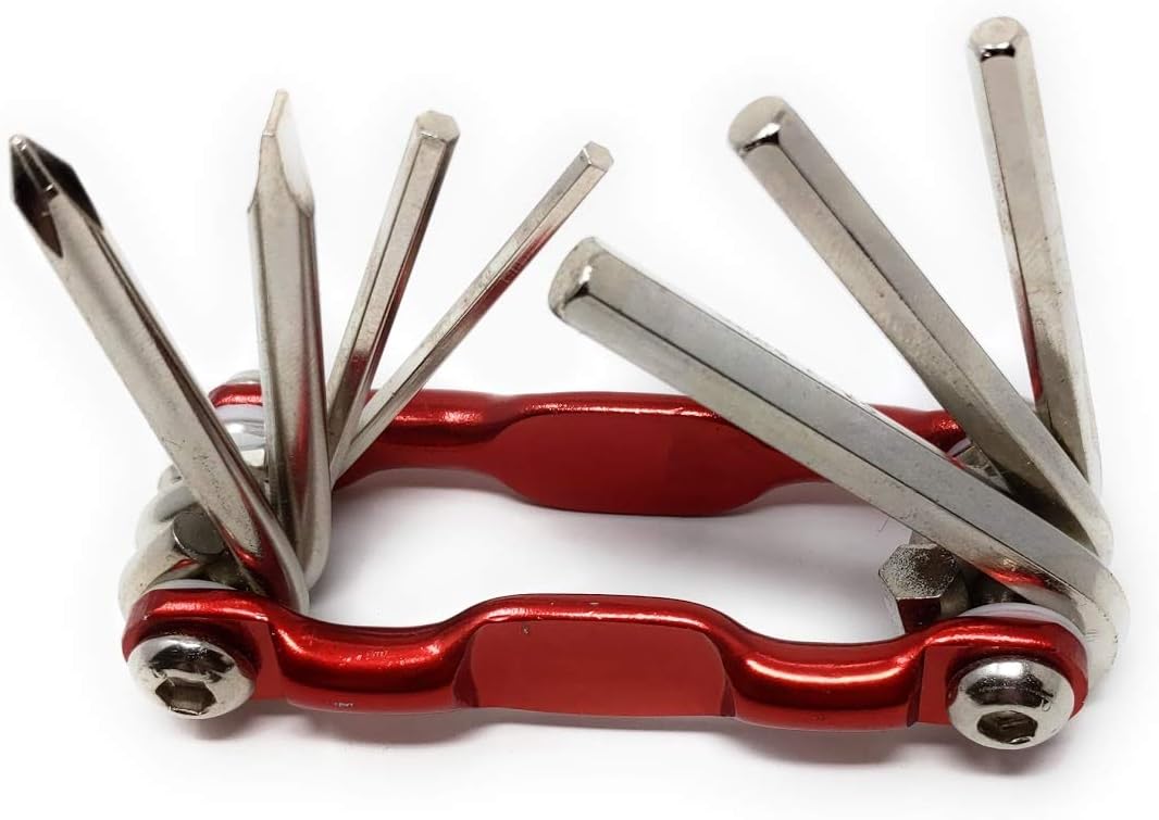 System-S klappbares Multitool Werkzeug Kit, Rot, 7in1