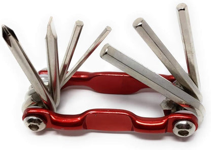 System-S klappbares Multitool Werkzeug Kit, Rot, 7in1