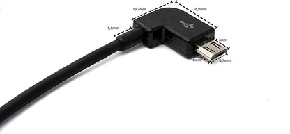 Micro USB to 3.1 Type C angled cable 30cm for Bosch Intuvia eBike 