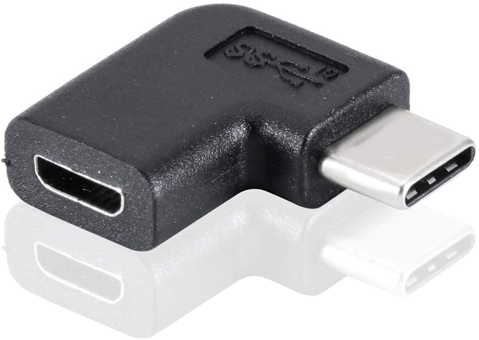 SYSTEM-S USB Typ C 3.1 zu Micro USB 2.0 Adapter gewinkelt