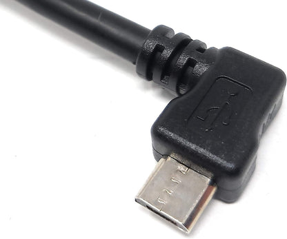 SYSTEM-S 2m meter Micro USB 2.0 Kabel gewinkelt 90 grad Winkelstecker (rechts/male) Datenkabel und Ladekabel