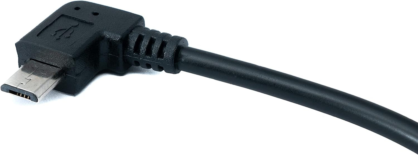 SYSTEM-S Micro USB 2.0 Kabel links gewinkelt 90 grad Winkelstecker Datenkabel Ladekabel ca. 27cm