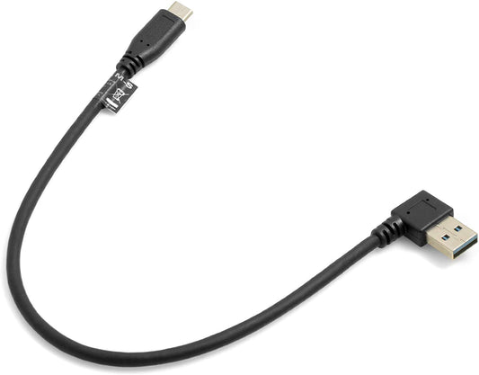 SYSTEM-S USB Kabel Type C (Male) zu 3.0 A (Male) Winkel Links 32 cm