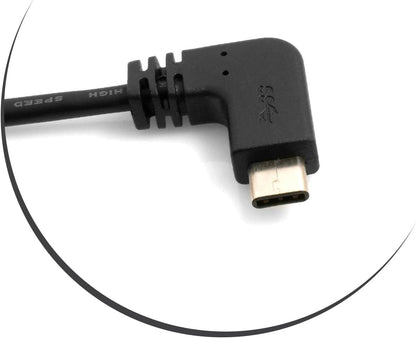 SYSTEM-S USB 3.1 Typ C Stecker 90° gewinkelt Winkel zu USB 3.0 Typ A Stecker Kabel Datenkabel Ladekabel 100 cm