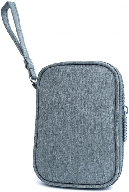 SYSTEM-S Schutztasche gepolstert Spritzwasser geschützt Tasche Case in Grau für Powerbank Kopfhörer