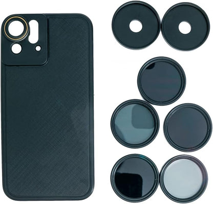 System-S ND Filter Set 37 mm Neutral Density Filter Gray Filter with Case for iPhone 12 Pro Black