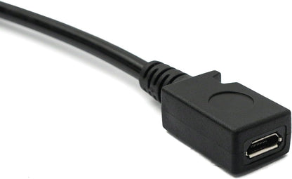 System-S USB 3.1 Kabel 120 cm Stecker zu 2.0 Mini B Buchse Spirale in Schwarz
