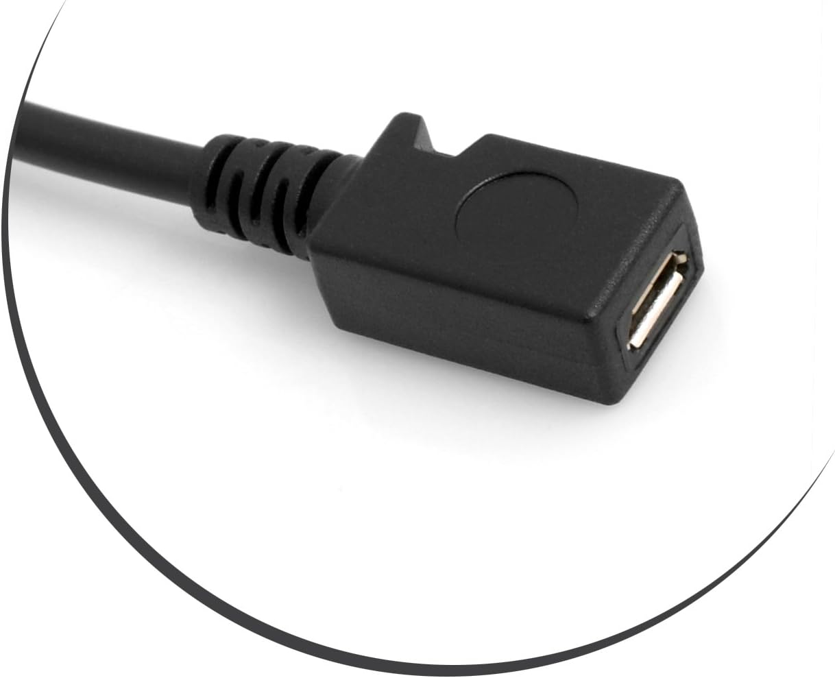 SYSTEM-S Micro USB 90° downward angle cable to Micro USB adapter cable extension 27 cm