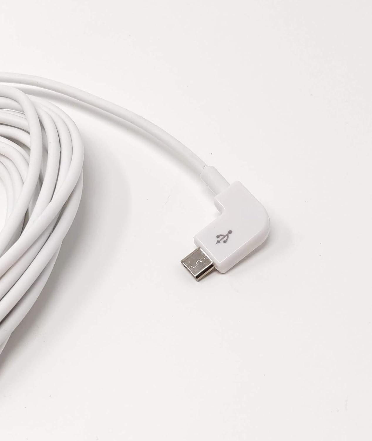 SYSTEM-S Micro USB Kabel rechts gewinkelt Stecker zu USB 2.0 Typ A (male) ca. 5m in weiß