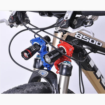 SYSTEM-S bicycle mount attachment in black and white for lamp bicycle pump 