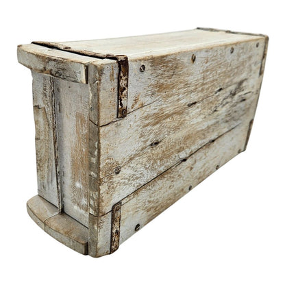 Holzkiste weiß Ziegelform Ziegelsteinform Kiste recyceltes Holz Kasten 30 cm