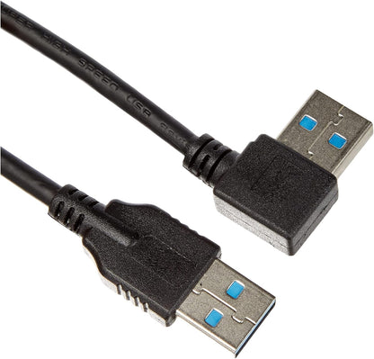 SYSTEM-S USB 3.0 Type A 90° angle right-angled to 3.0 Type A cable 40 cm 