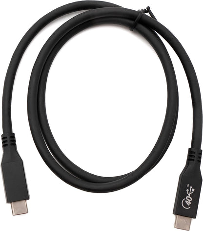 SYSTEM-S USB4 USB Kabel 80 cm Typ C Stecker zu Stecker 40 Gbit/s USB 4.0 in Schwarz