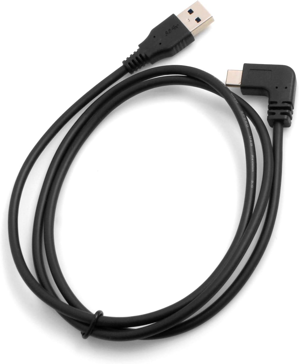 SYSTEM-S USB 3.1 Typ C Stecker 90° gewinkelt Winkel zu USB 3.0 Typ A Stecker Kabel Datenkabel Ladekabel 100 cm