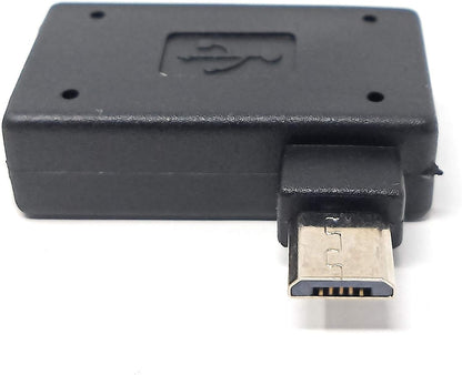 SYSTEM-S Winkel Adapter USB auf Micro USB OTG On-The-Go Host Cable Flash Drive für Smartphone Tablet (Links)