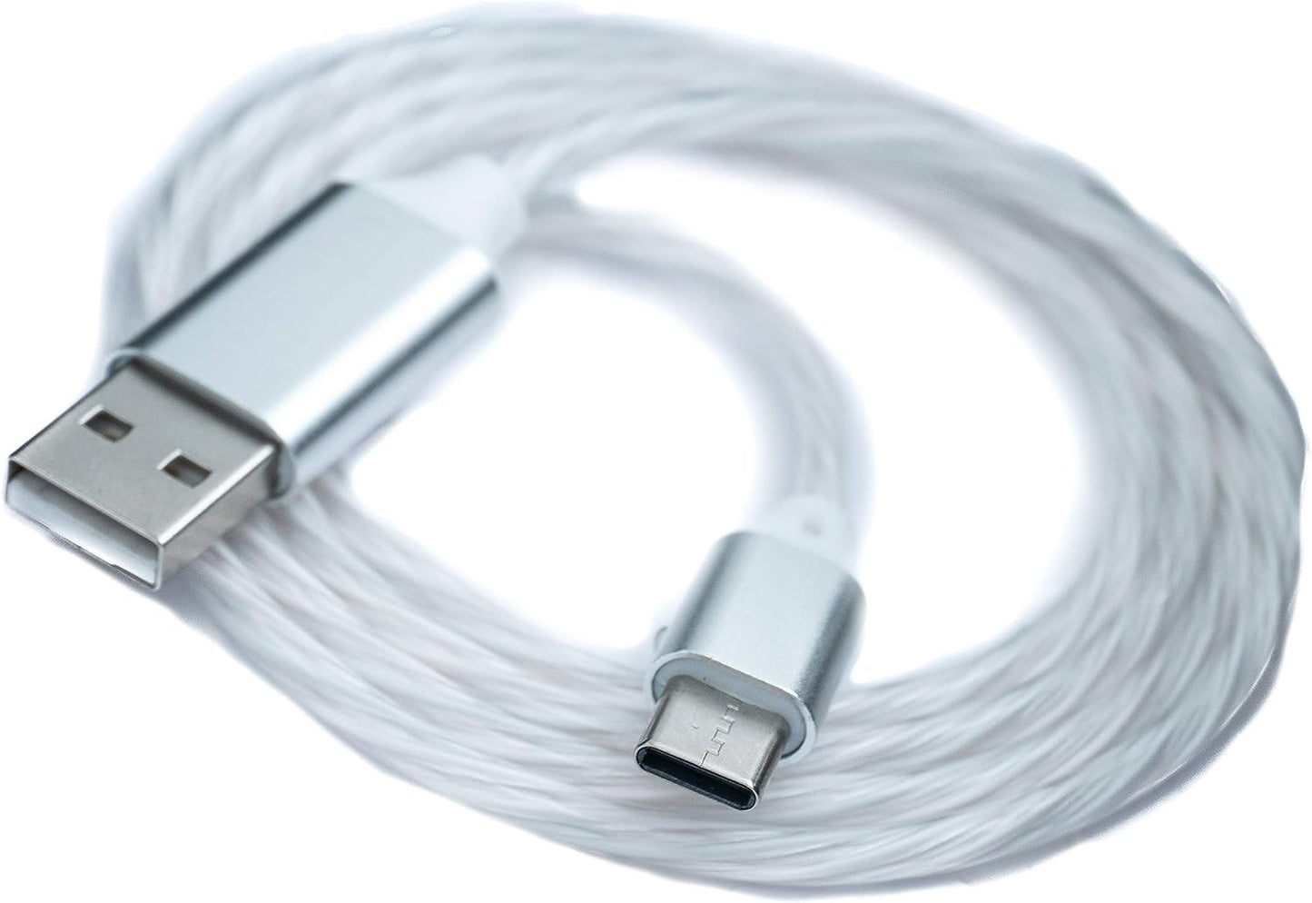SYSTEM-S USB 3.1 leuchtendes Kabel 1 m Typ C Stecker zu 2.0 A Stecker in Regenbogen