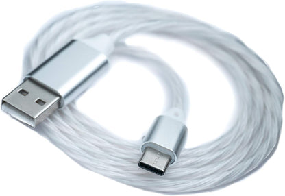 SYSTEM-S USB 3.1 leuchtendes Kabel 1 m Typ C Stecker zu 2.0 A Stecker in Regenbogen