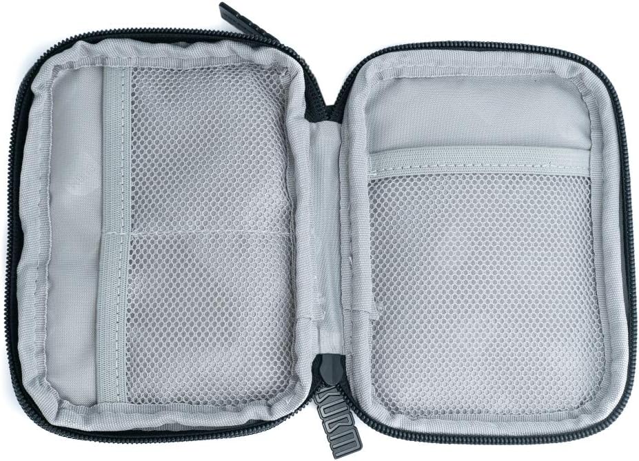 Schutztasche gepolstert spritzwasserfest doppel Tasche Schwarz für Powerbank Kopfhörer