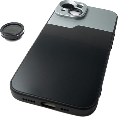 SYSTEM-S CPL Filter Circular Polarizer Linse mit Hülle in Schwarz für iPhone 14 Plus