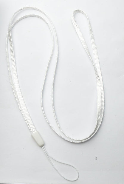 SYSTEM-S Neck Strap Lanyard with Loop in White for Smartphone MP3 Player