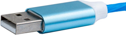 SYSTEM-S USB 3.1 leuchtendes Kabel 1 m Typ C Stecker zu 2.0 A Stecker in Blau