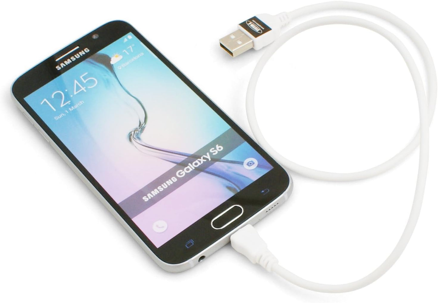 System-S Micro USB 2.0 cable data cable and charging cable in white 50 cm