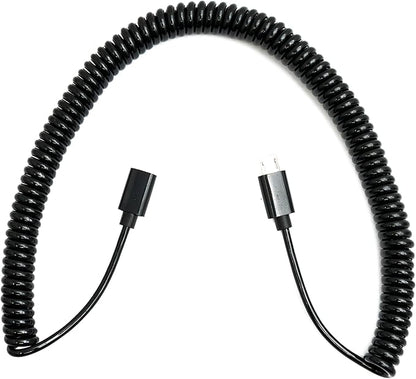 SYSTEM-S USB 2.0 cable 3 m Micro B male to female spiral in black