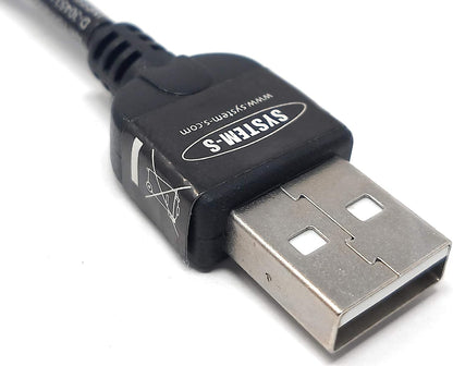 System-S Micro USB 2.0 Datenkabel Ladekabel 140 cm 90 grad gewinkelt links Winkelstecker