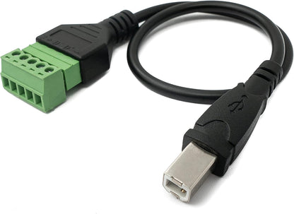 System-S USB 2.0 Kabel 30cm Typ B Stecker zu 5 polig Leiterplattenstecker Schwarz