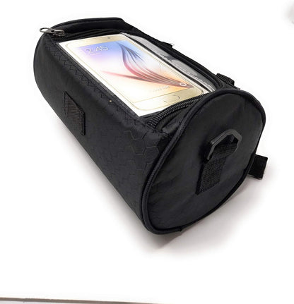 SYSTEM-S 2in1 handlebar bag bicycle mount bicycle bag shoulder bag protective cover for 4.8 inch devices smartphones in black