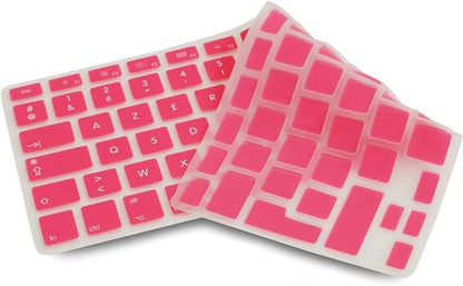 System-S Silikon Tastaturschutz Tastaturabdeckung AZERTY Französische Tastatur Abdeckung Schutz für MacBook Pro 13 Zoll 15 Zoll 17 Zoll iMac MacBook Air 13 Zoll in Rosa